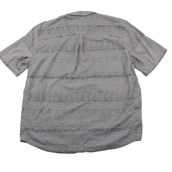 REI CO-OP Mens Size Large Gray Vented Geometric Print Fishing Hiking Camp Shirt - Picture 2 of 9